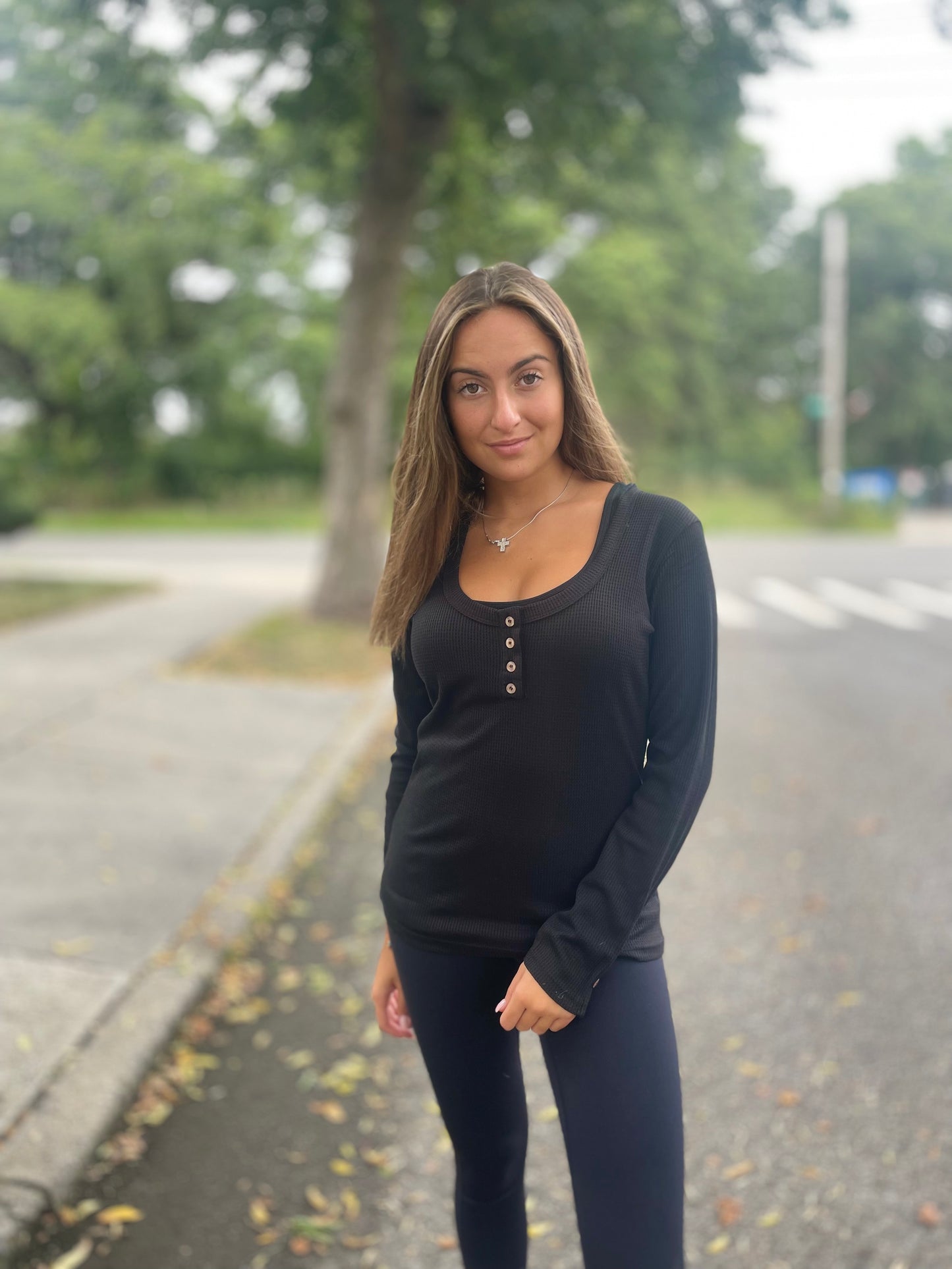 Waffle Button Top Three colors