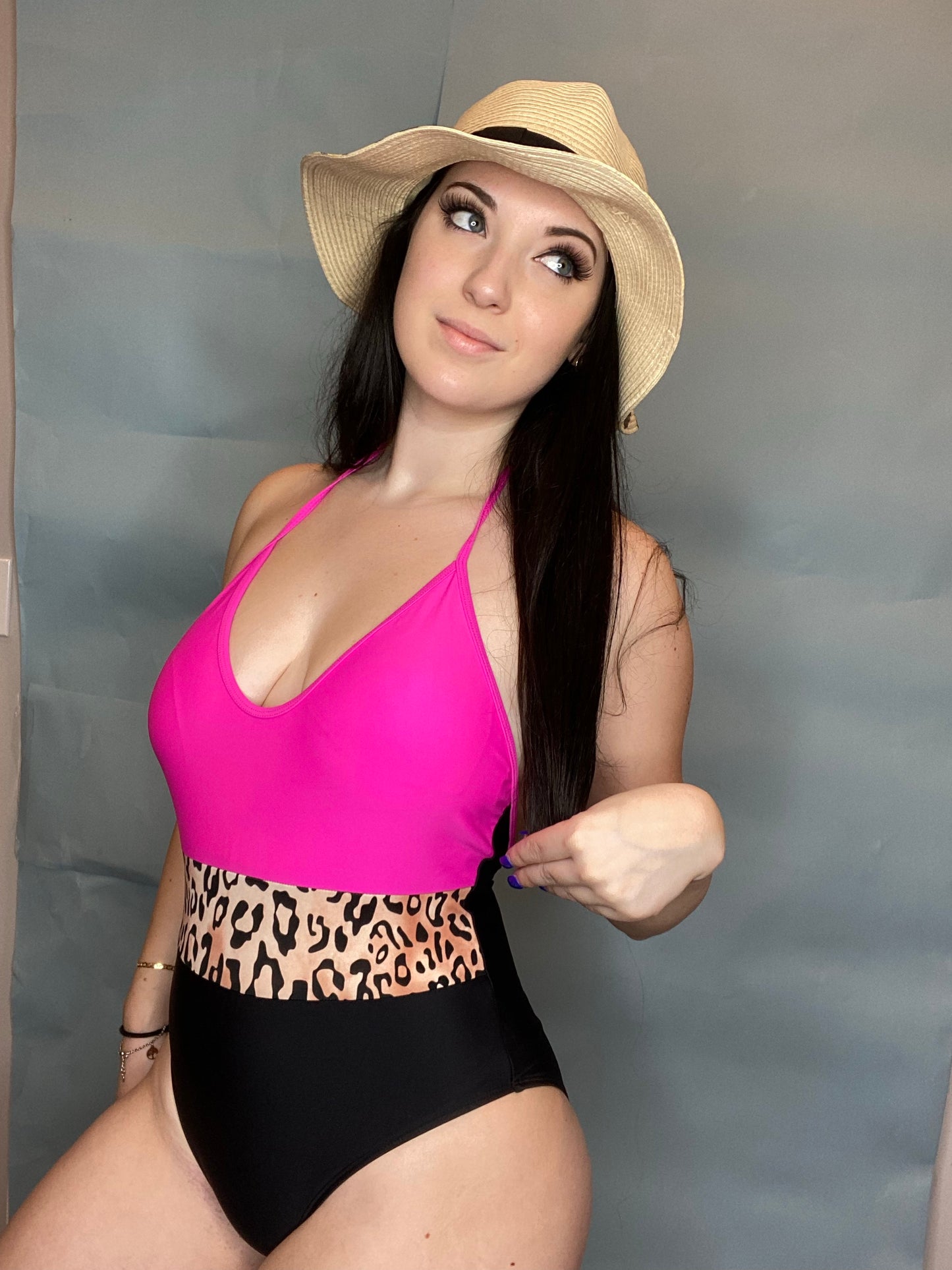 One Piece Leopard Swim Suit