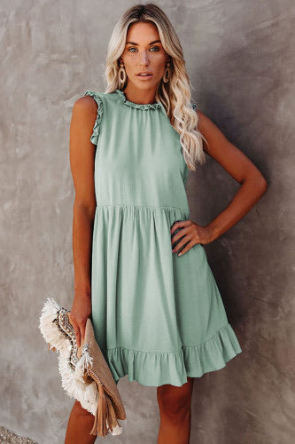 Green ruffle dress