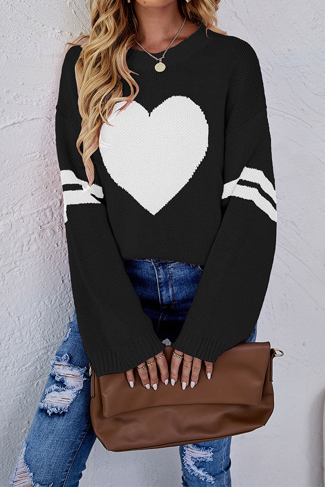 Knit Valentines Day Heart Sweatshirts