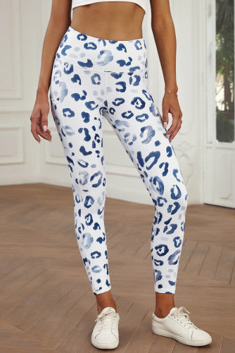 Leopard white leggings