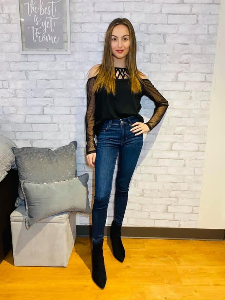 Cold shoulder black top