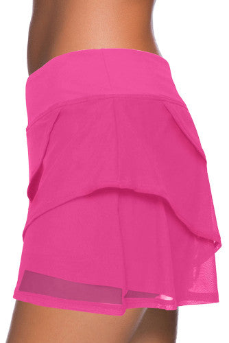 Pink Tiered Swim Culotte