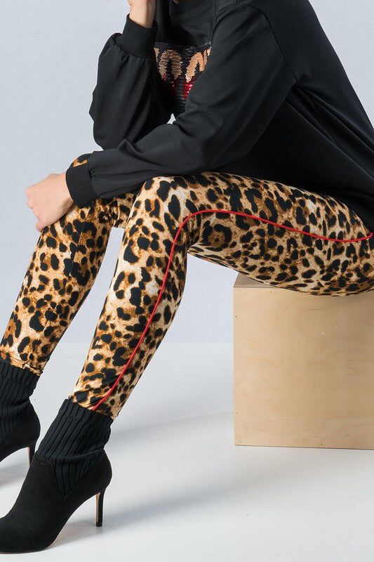 Leopard stripped legging