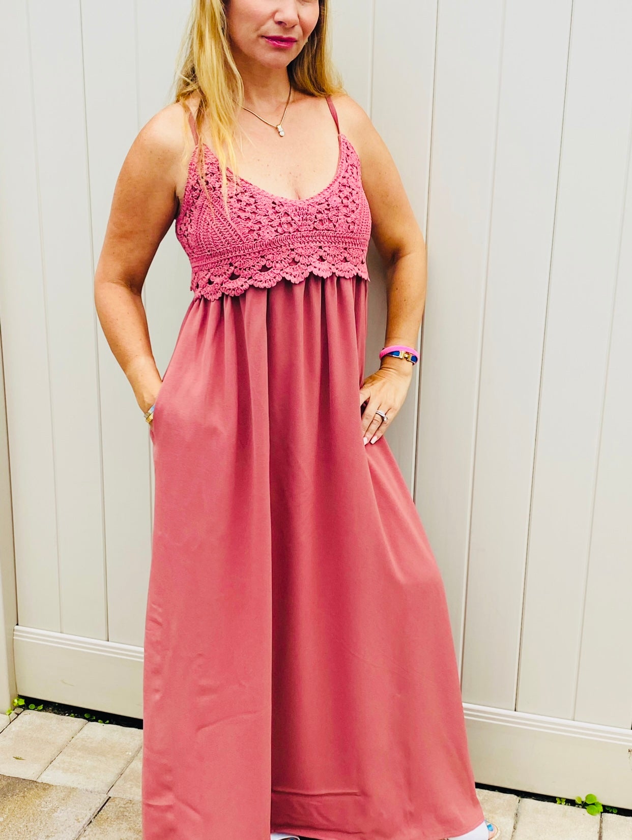 Mauve Pocket Maxi Dress