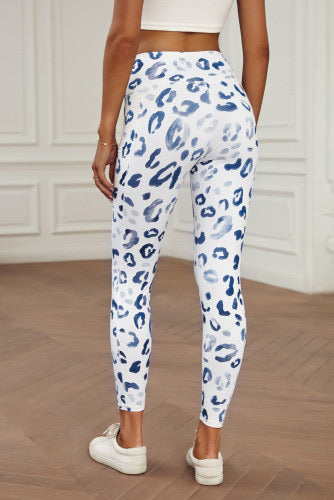 Leopard white leggings