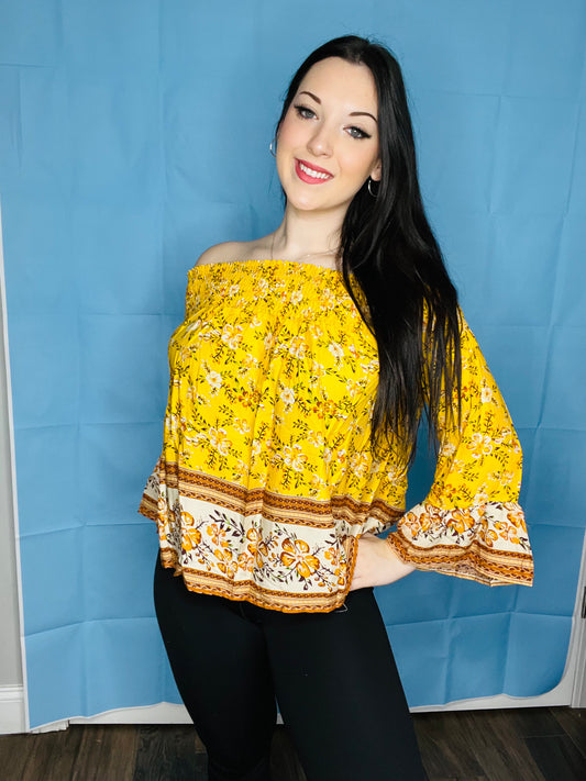 Yellow Off the Shoulder Blouse