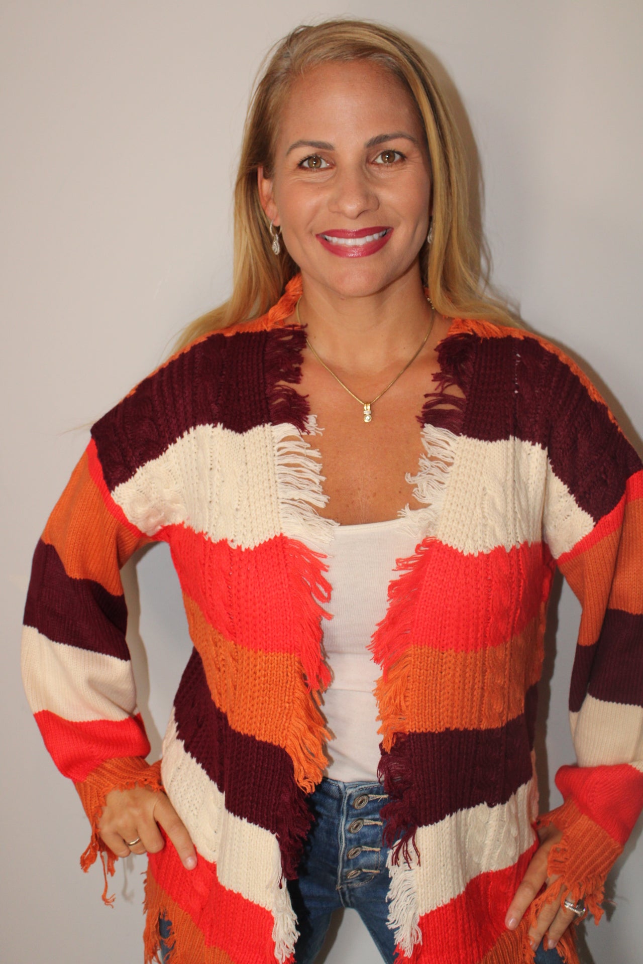 Orange Distressed Sweater