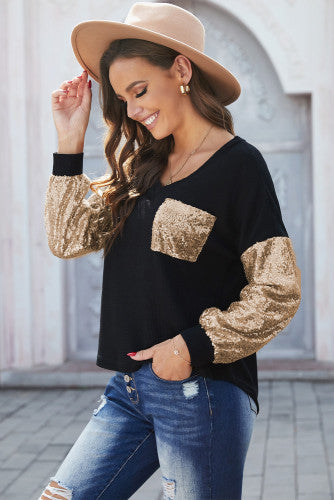 Black sequins top