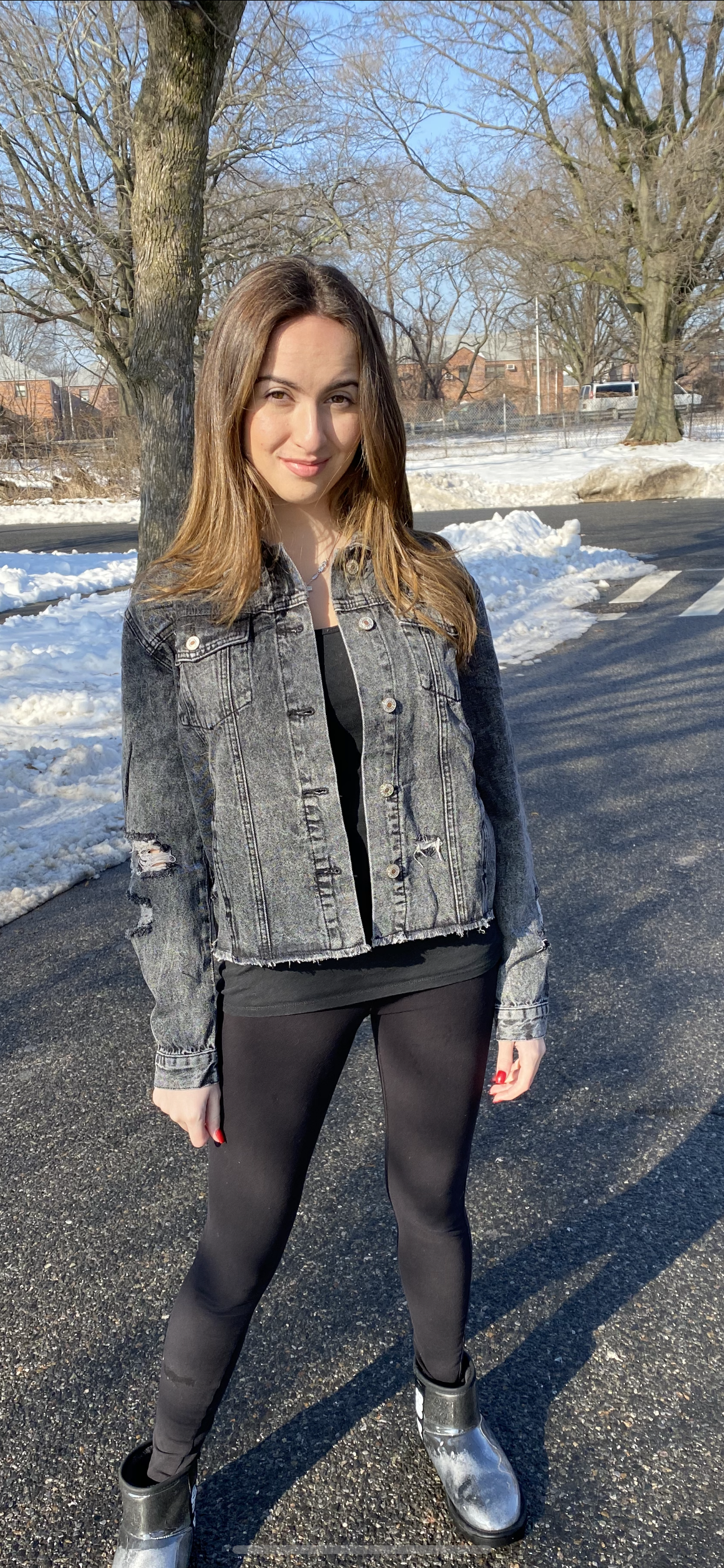 Black distress Denim jacket