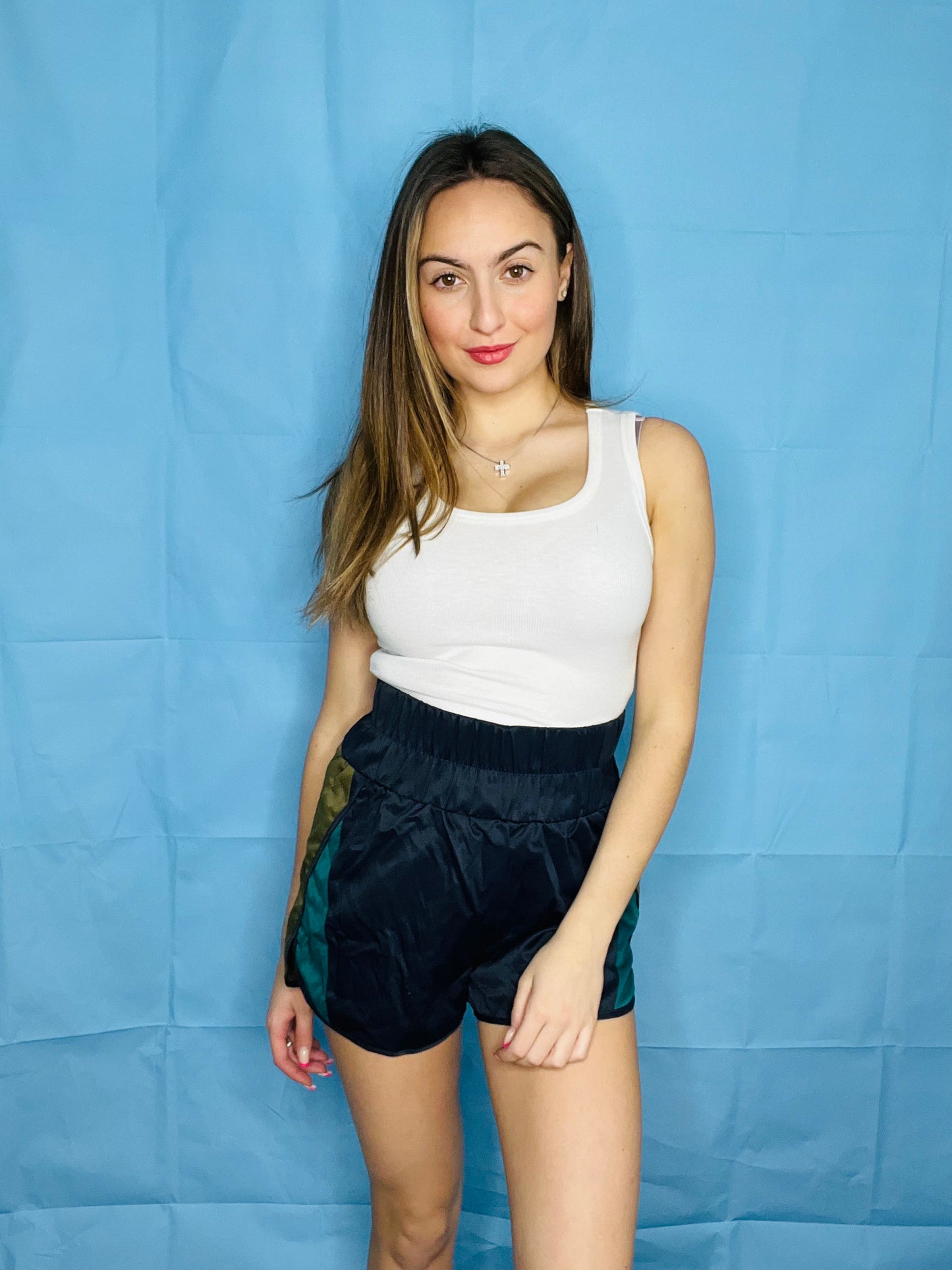 Navy Color Block shorts