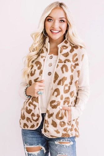 Leaoprd vest sherpa material
