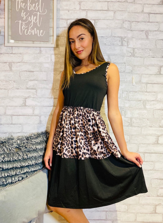 Leopard babydoll dress