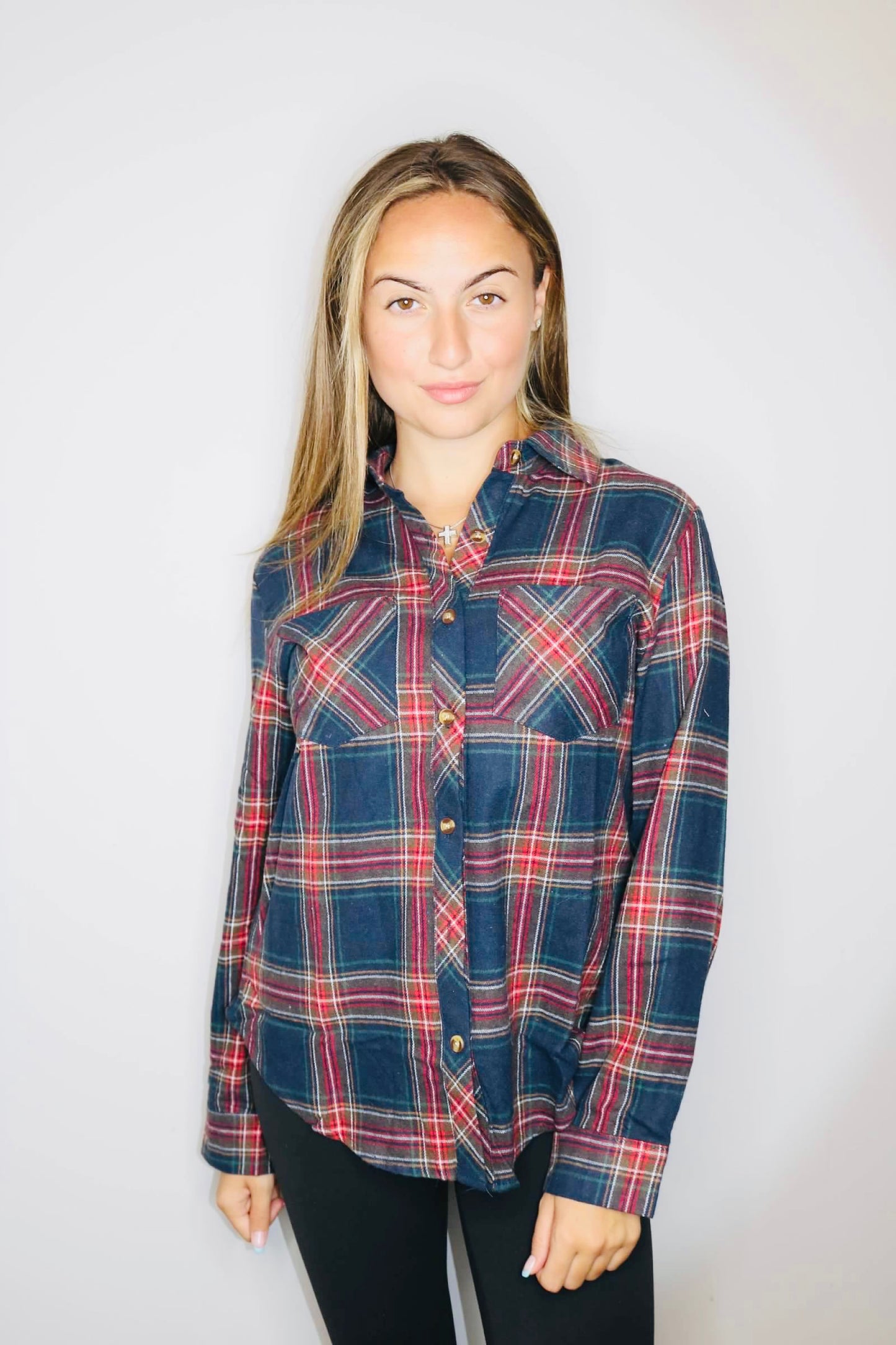 Plaid Button Down Top