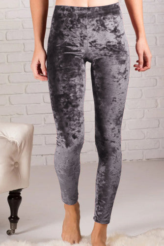 Grey Velvet Legging