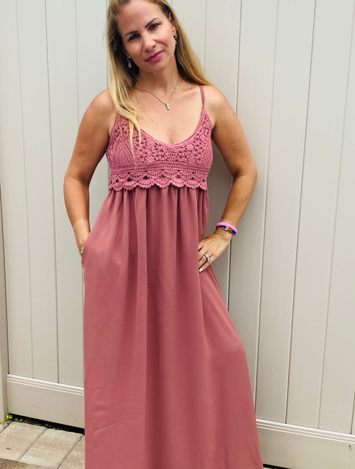 Mauve Pocket Maxi Dress