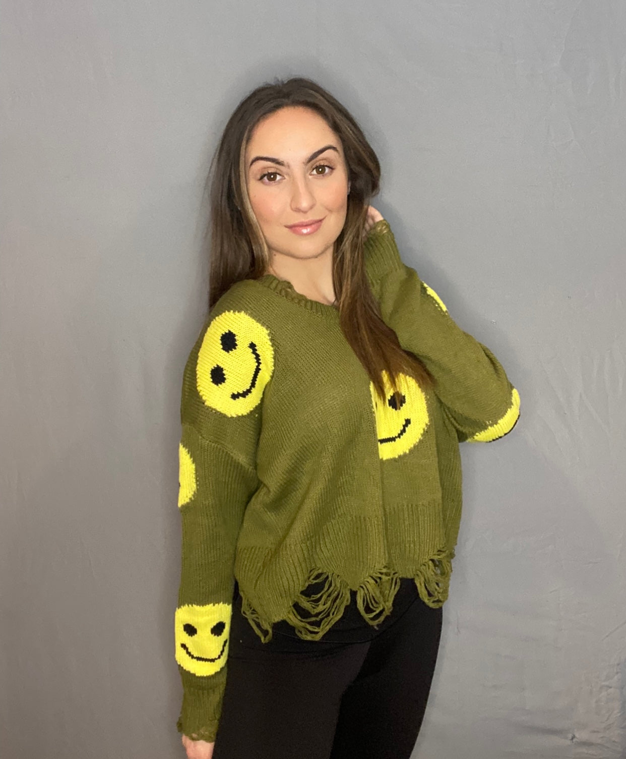 Green Smile Sweater