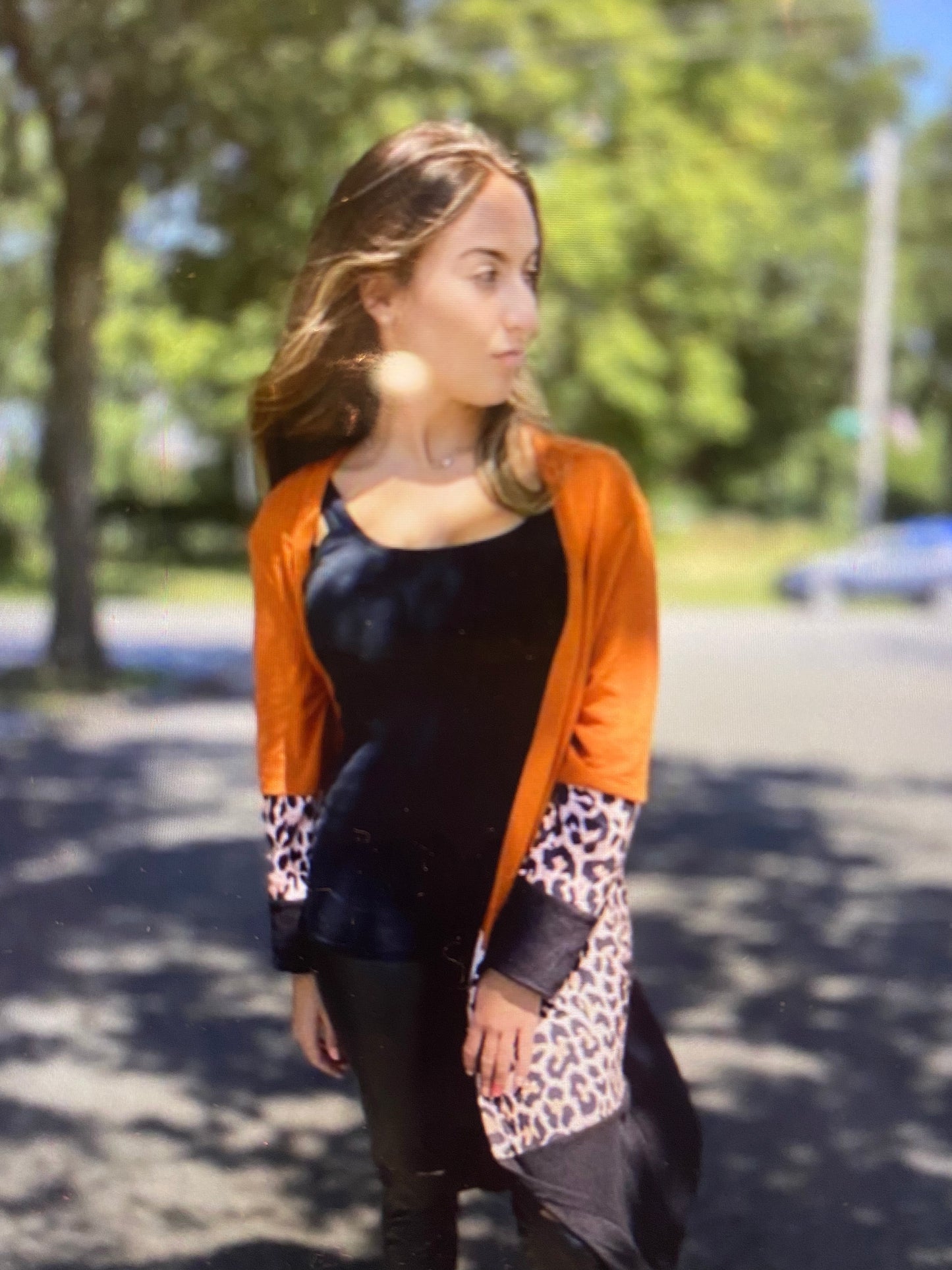 Rust Leopard Cardigan