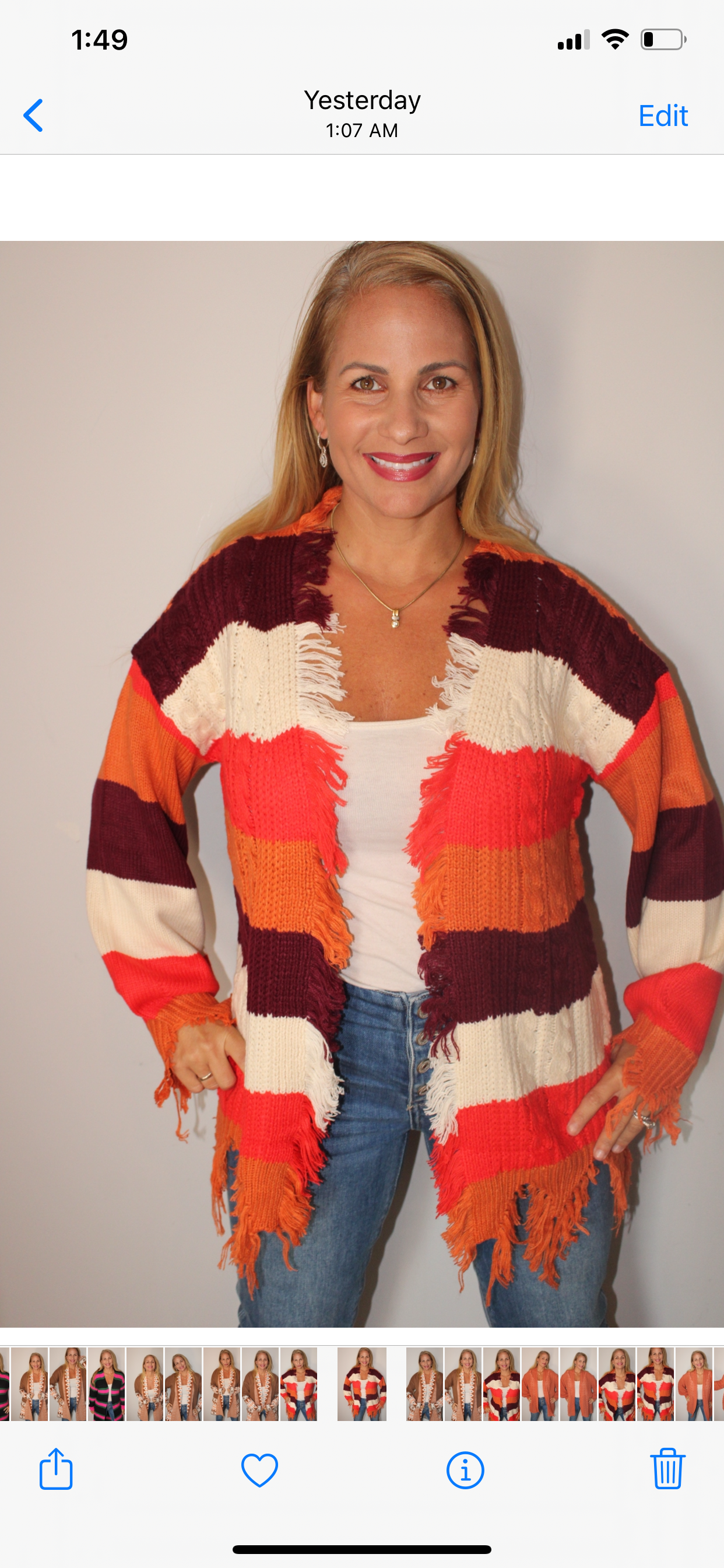 Orange Distressed Sweater