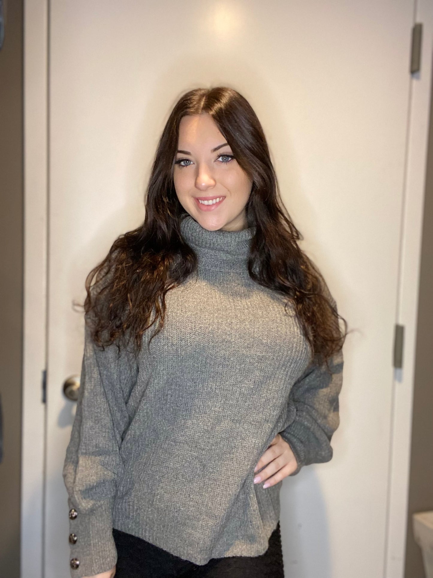 Button Sleeve Sweater