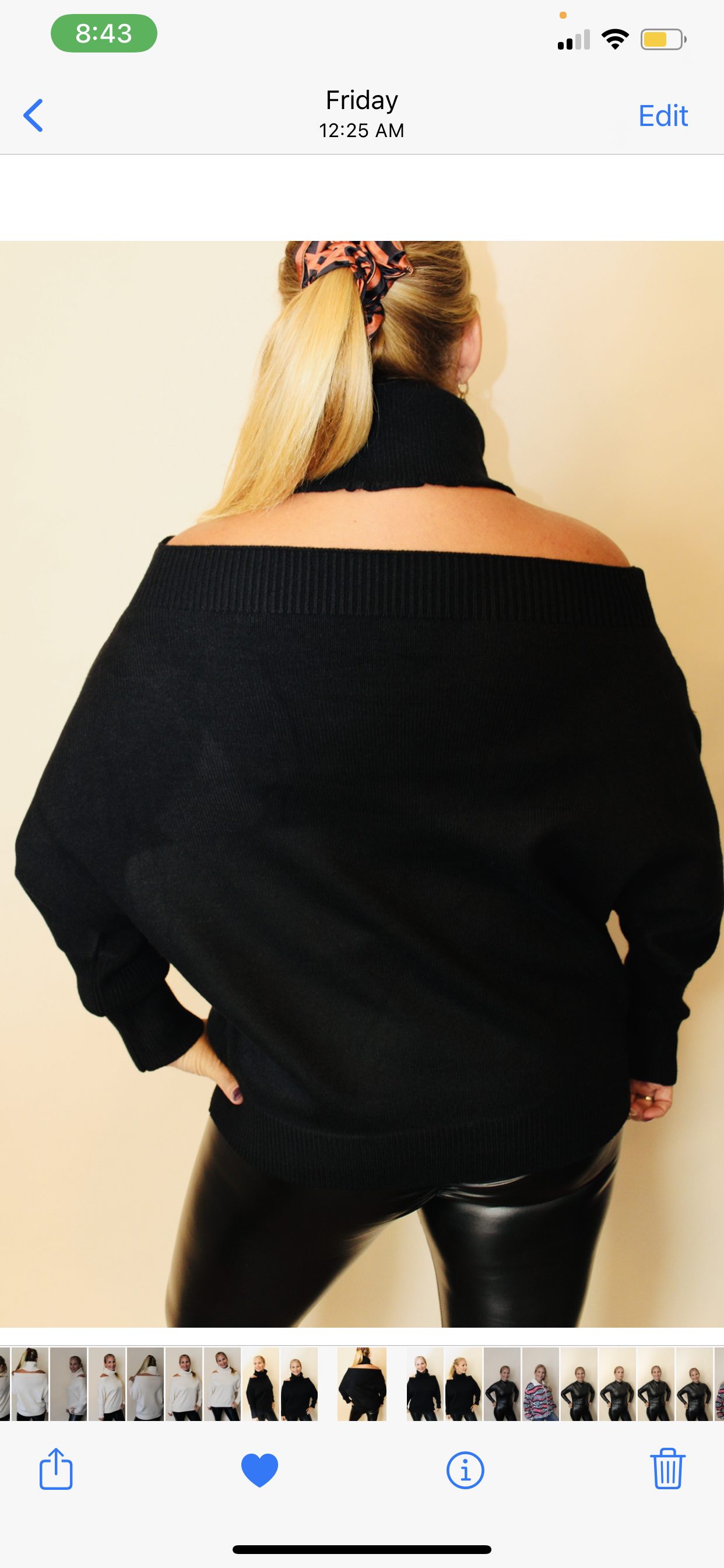 Cold Shoulder Turtle Neck Sweater