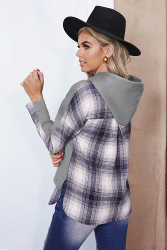 Grey plaid hoodie