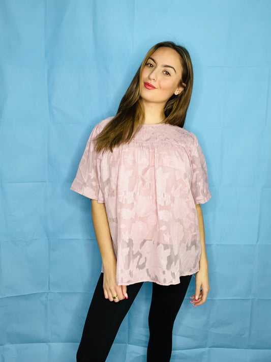 Pink Lace Blouse