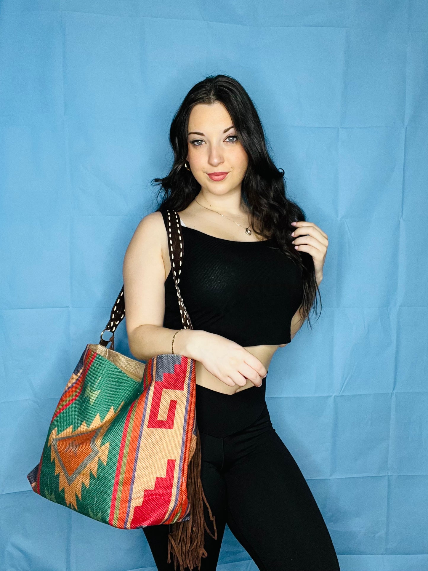 Green- Multi-Colored Tote Bag