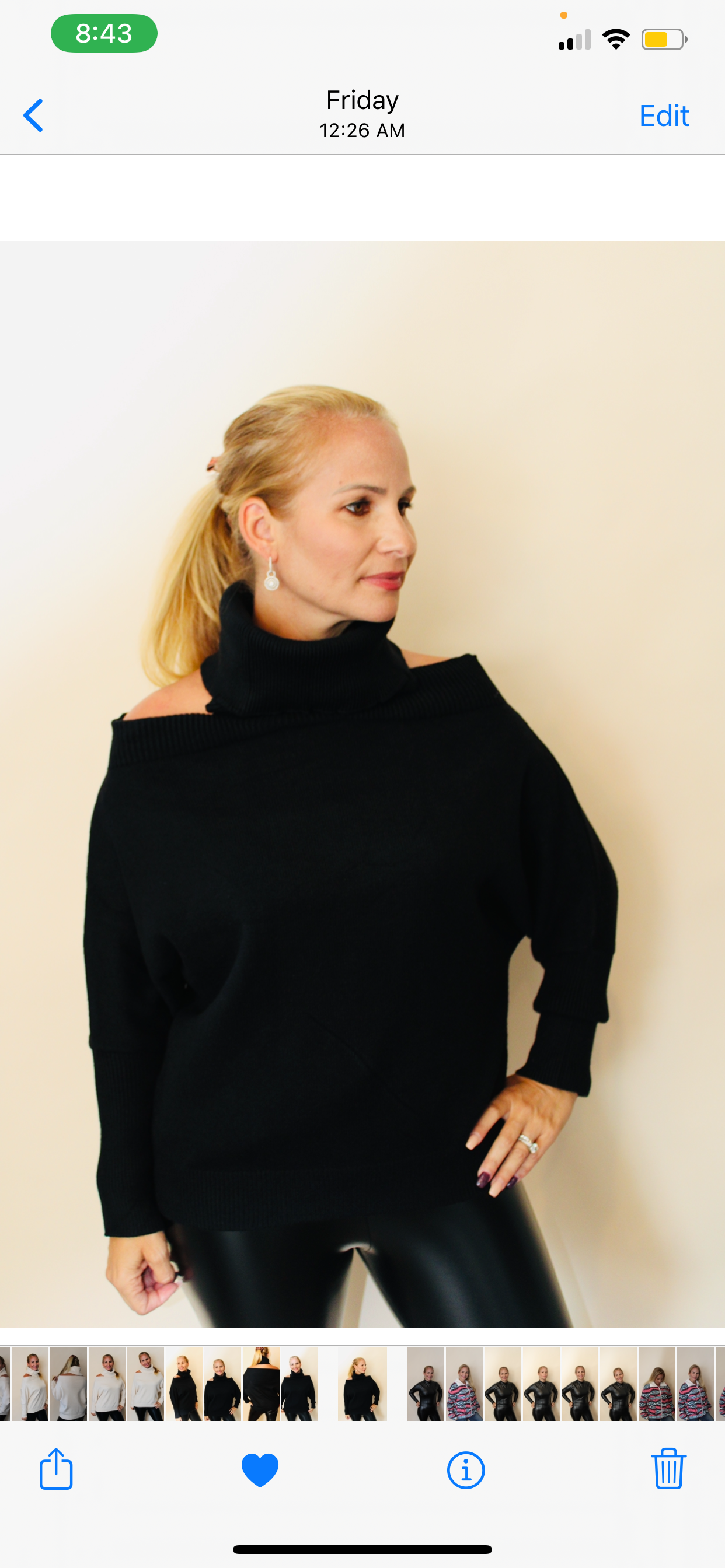 Cold Shoulder Turtle Neck Sweater