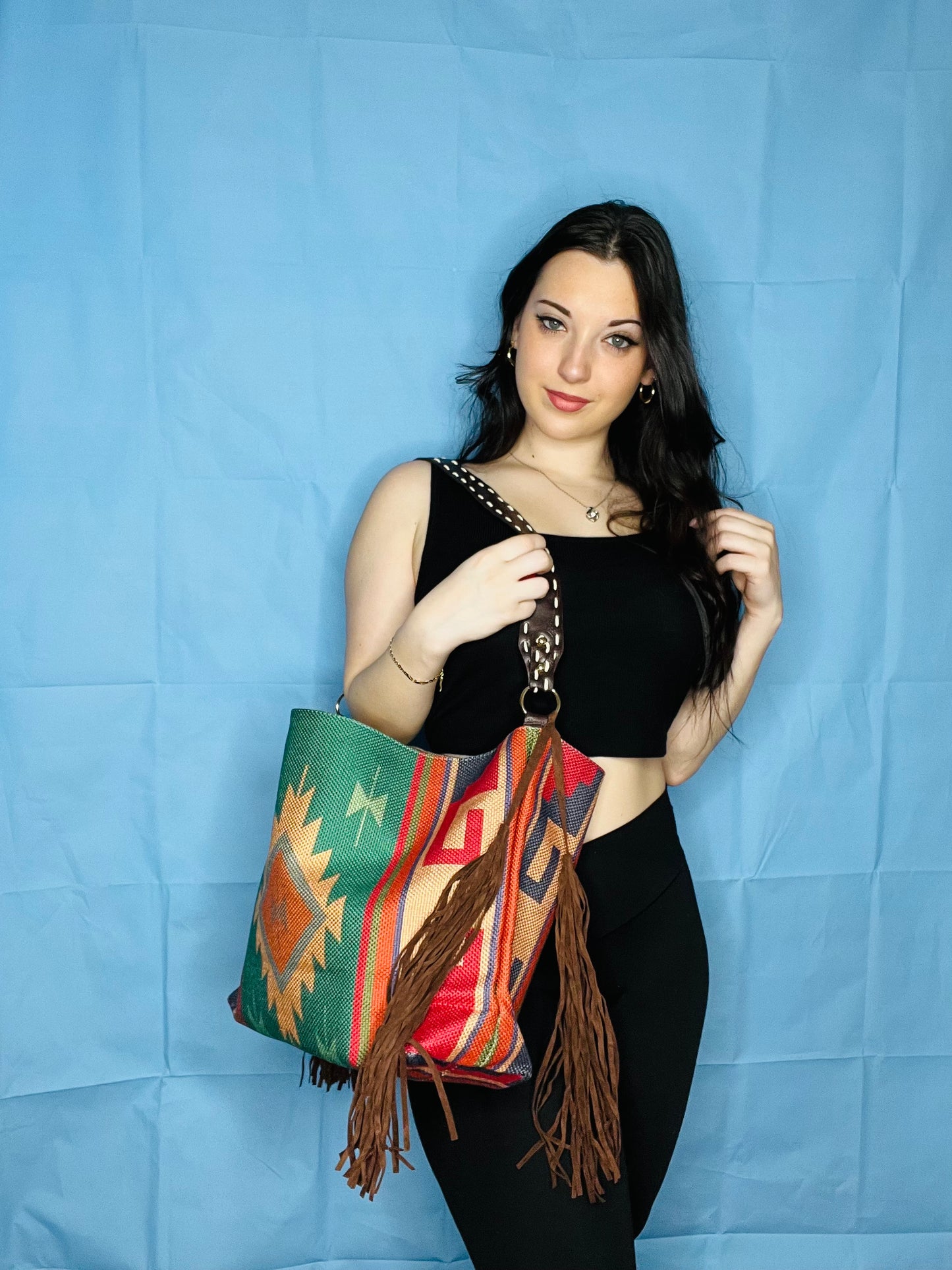 Green- Multi-Colored Tote Bag