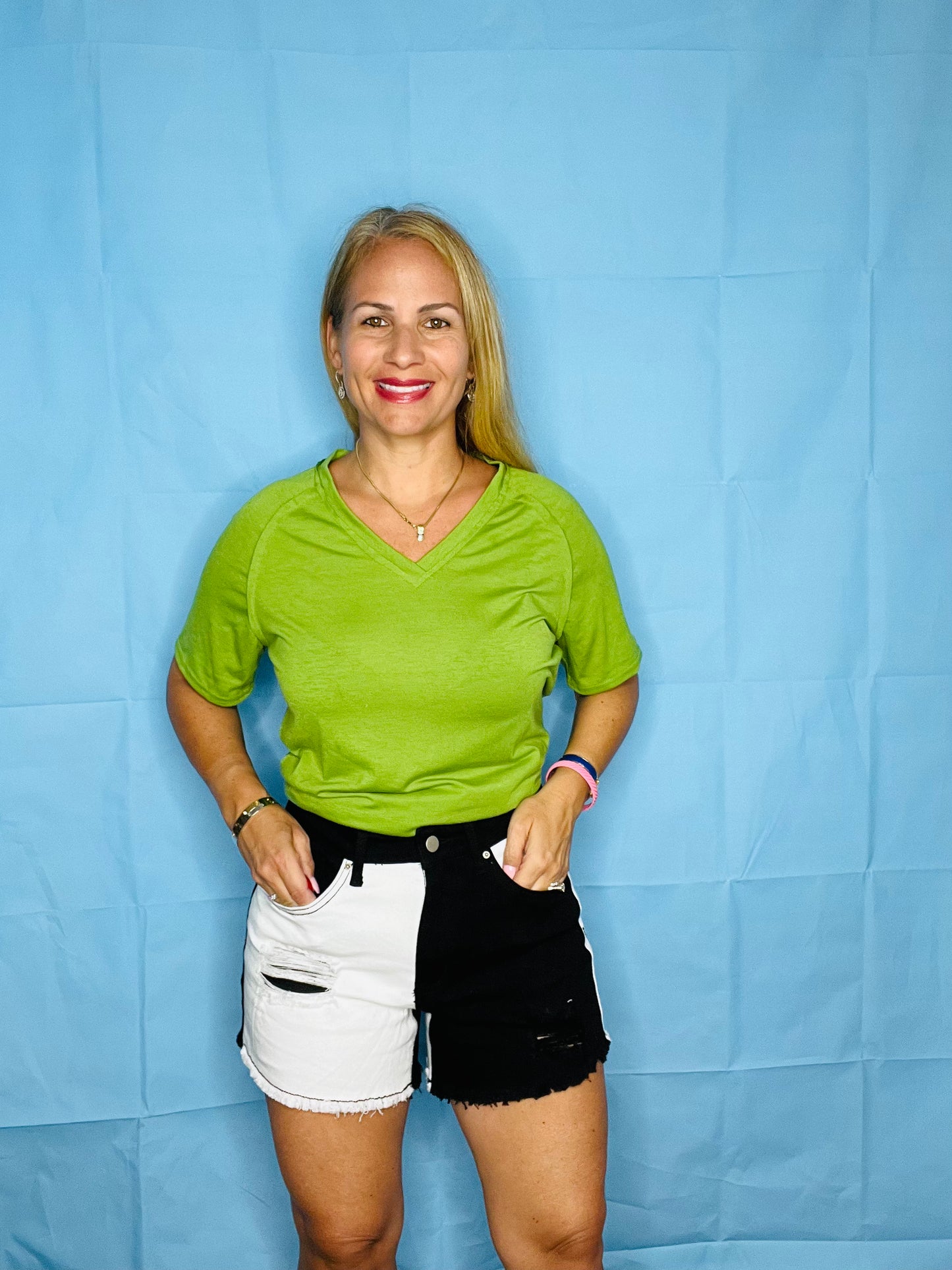Black and White ripped shorts