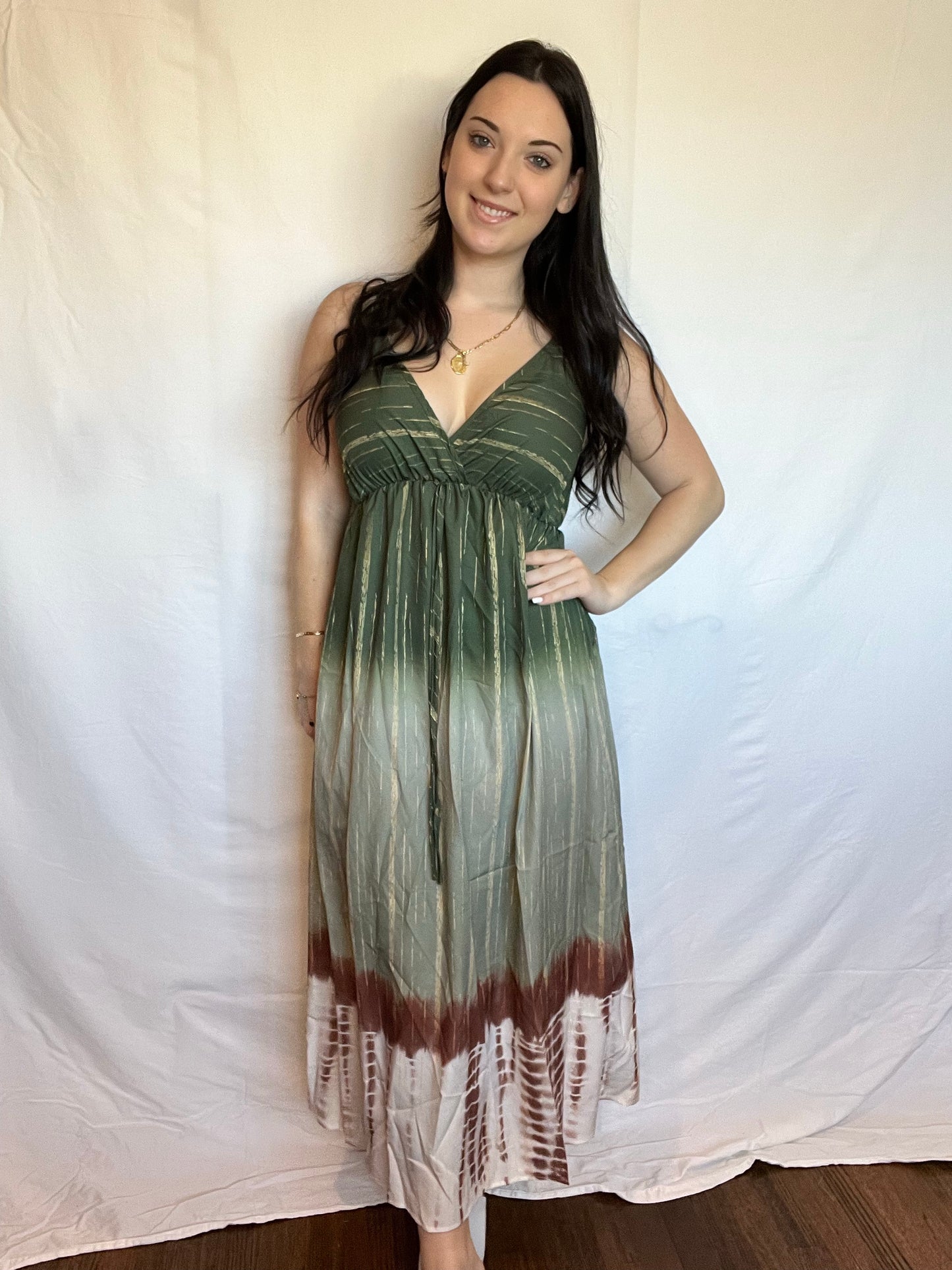 Tie dye ombré maxi dress