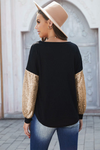 Black sequins top