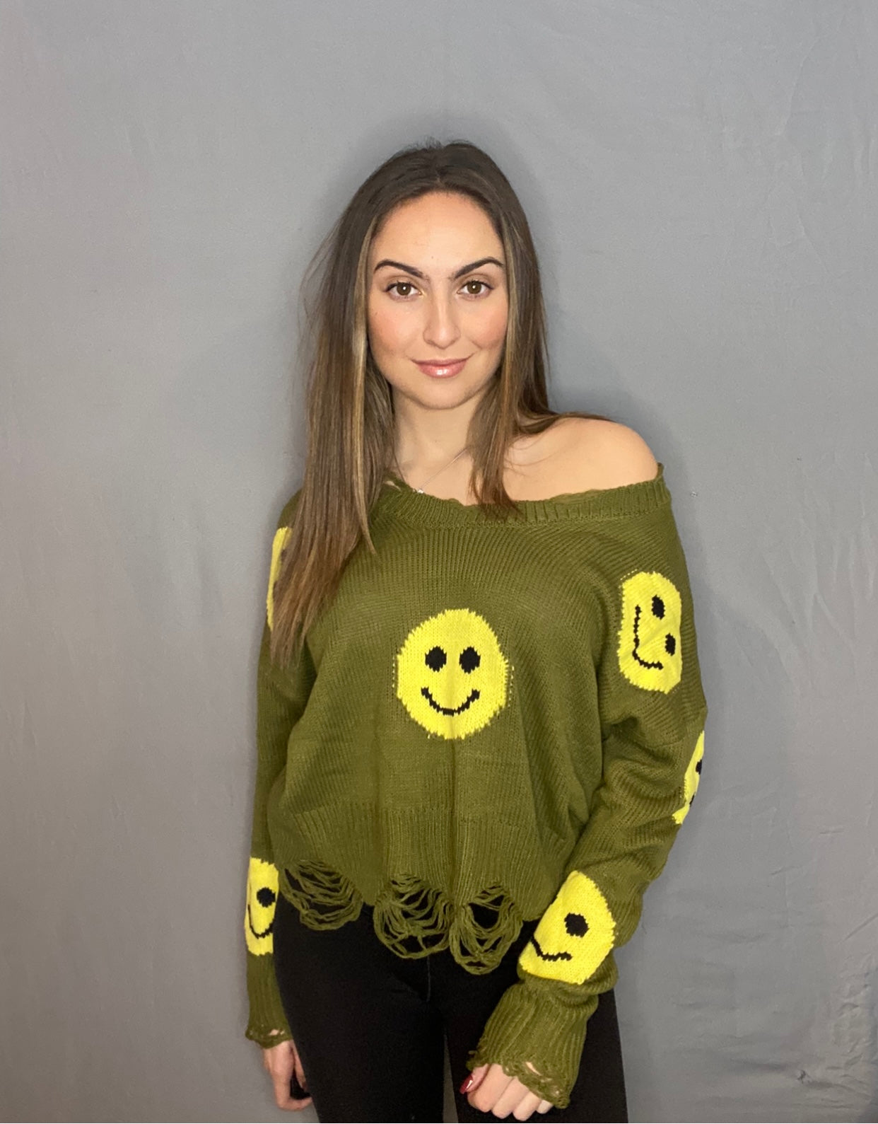 Green Smile Sweater