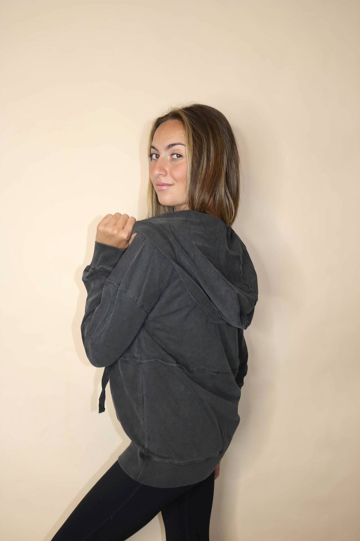 Half Zip Sweatshirt with Hood