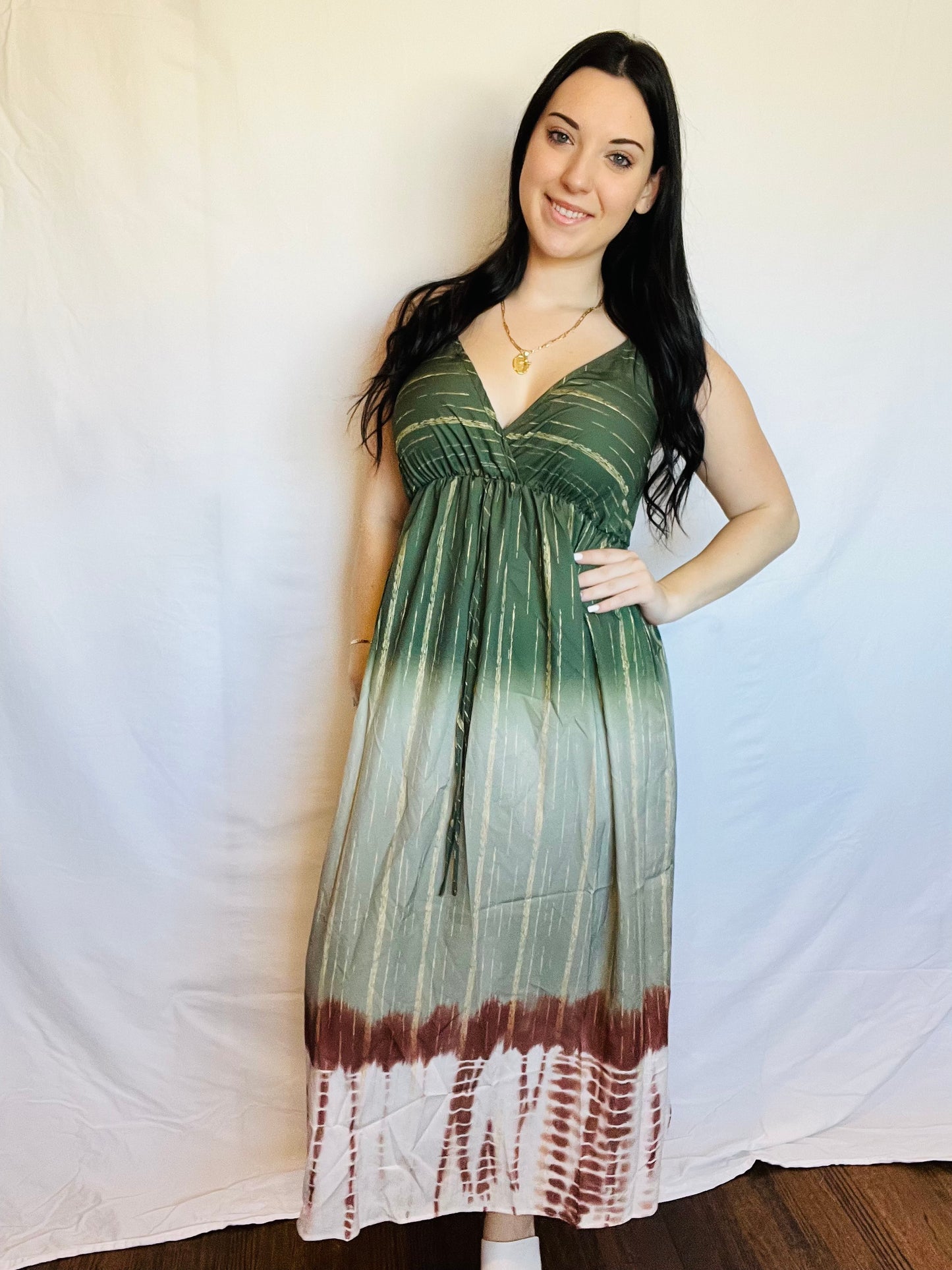 Tie dye ombré maxi dress