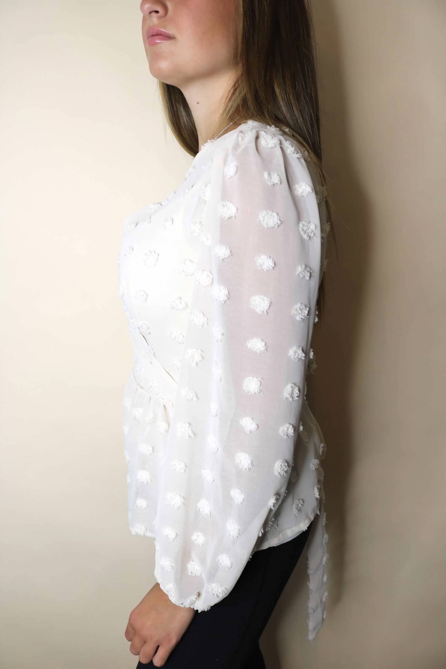 White textured blouse