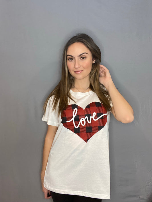 Love heart top white