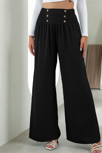 Wide Leg Button Pants