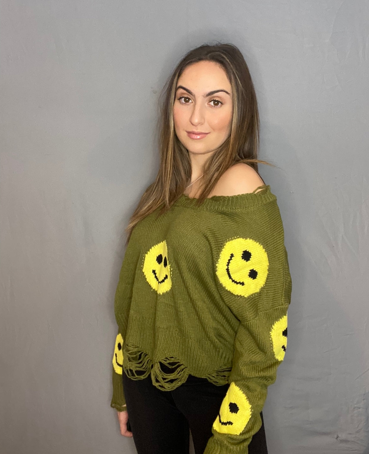 Green Smile Sweater